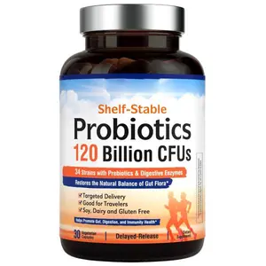 Innate Vitality Probiotics 120 Billion CFUs for Men & Women, 34 Strains with Prebiotics & Digestive Enzymes, Immune & Digestive Health, Delayed Release, Shelf Stable, 30 Vegan Capsules