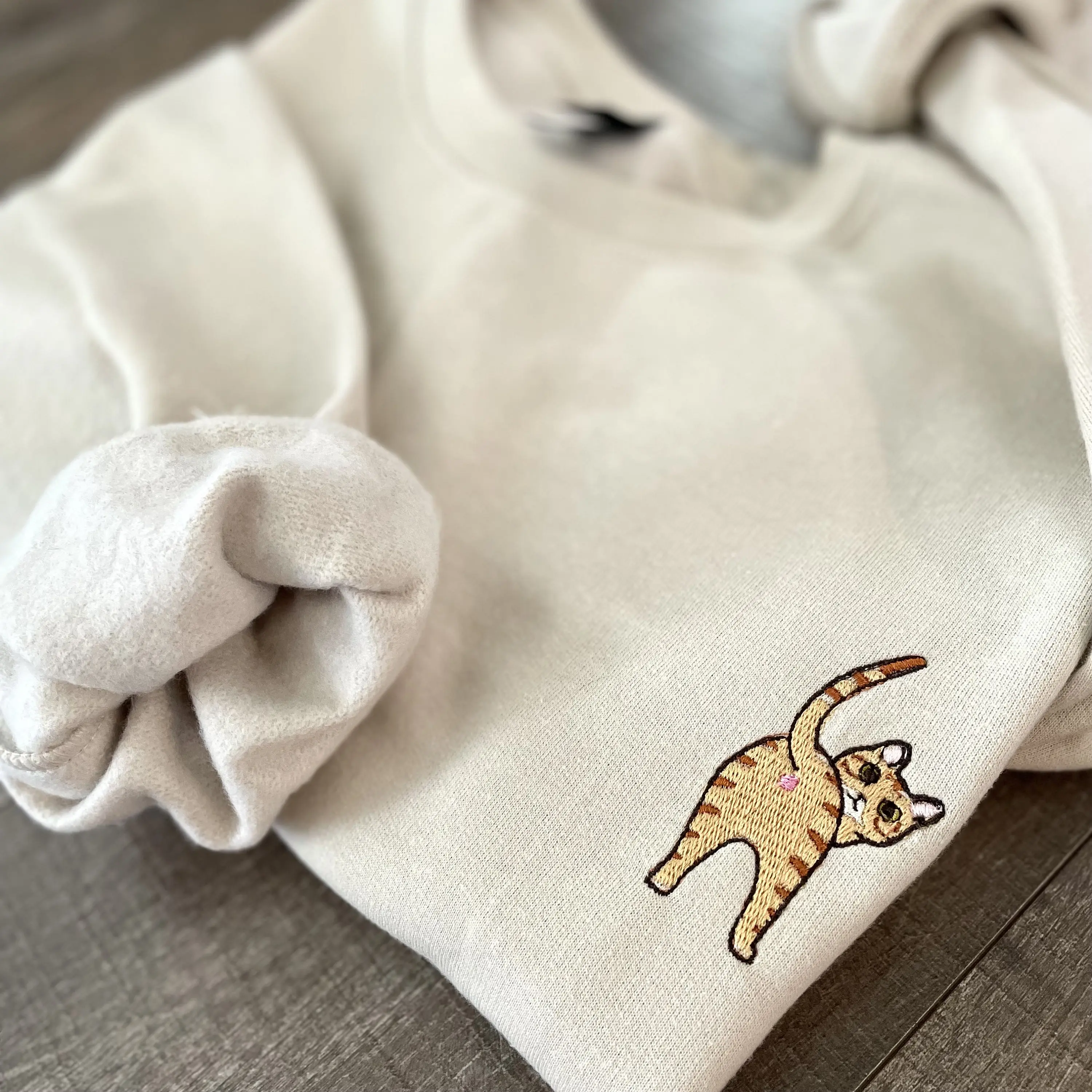 Funny Cat Sweatshirt Embroidered - Silly Orange Cat Sweater - Gift For Cat Lover - Ginger Cat Mama - Cat Dad