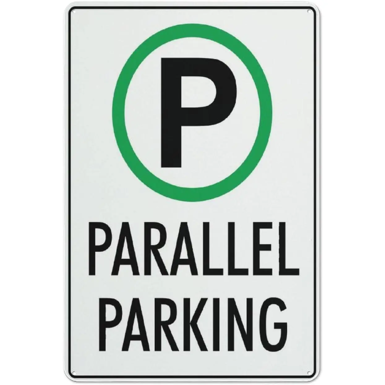Parallel Parking Sign 12 X 8 Inches Reflective Aluminum Metal Warning Signage With Symbol For Indoor Outdoor Use