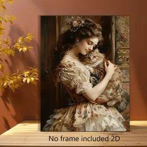 No Frame Included 2D, 1pc Canvas Painting, Vintage Victorian Poster Family Bedroom Living Room Room Farm, Hotel Cafe Room Artwork Canvas Wall Art Poster, Frameless