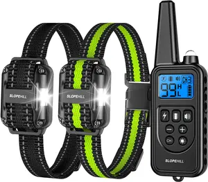 Dog Training Collar with Remote, 4200FT Electronic Dog Shock Collar with Beep, Vibration, Shock, Light and No Shock Mode, Electric Training Collar Set for Small Medium Large Dogs (Black Green)