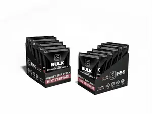 Bulk Hot Teriyaki Brisket Beef Jerky (2.25 oz 12-pack) - 3/5 Heat Level - Gluten, Nitrate, Nitrite, and MSG Free