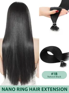 Nano Ring Hair Extensions Human Hair. Silky texture, invisible effect, equipped with smallest beads and no heat or glue. Gentle on scalp, lightweight, and delivers a seamless, natural hairstyle effortlessly.