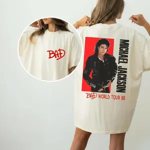 Michael Jackson Bad World Tour 88 Shirt, King of Pop Vintage 90's T-Shirt , Streetwear Tee.