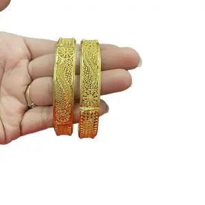 Traditional Nepali GP Bangle Set of Two Size 2.8 with Unique Design and Decorative Elements