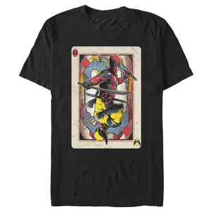 Men's Marvel: Deadpool & Wolverine Playing Card T-Shirt