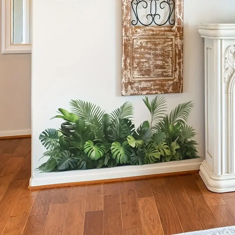 Plant Leaf Sticker, Home Decor Room Sticker, Decorative Wall Sticker, Wall Decal, Suitable for Bedroom, Living Room, Sofa, Background, Lush Nature Atmosphere Decoration