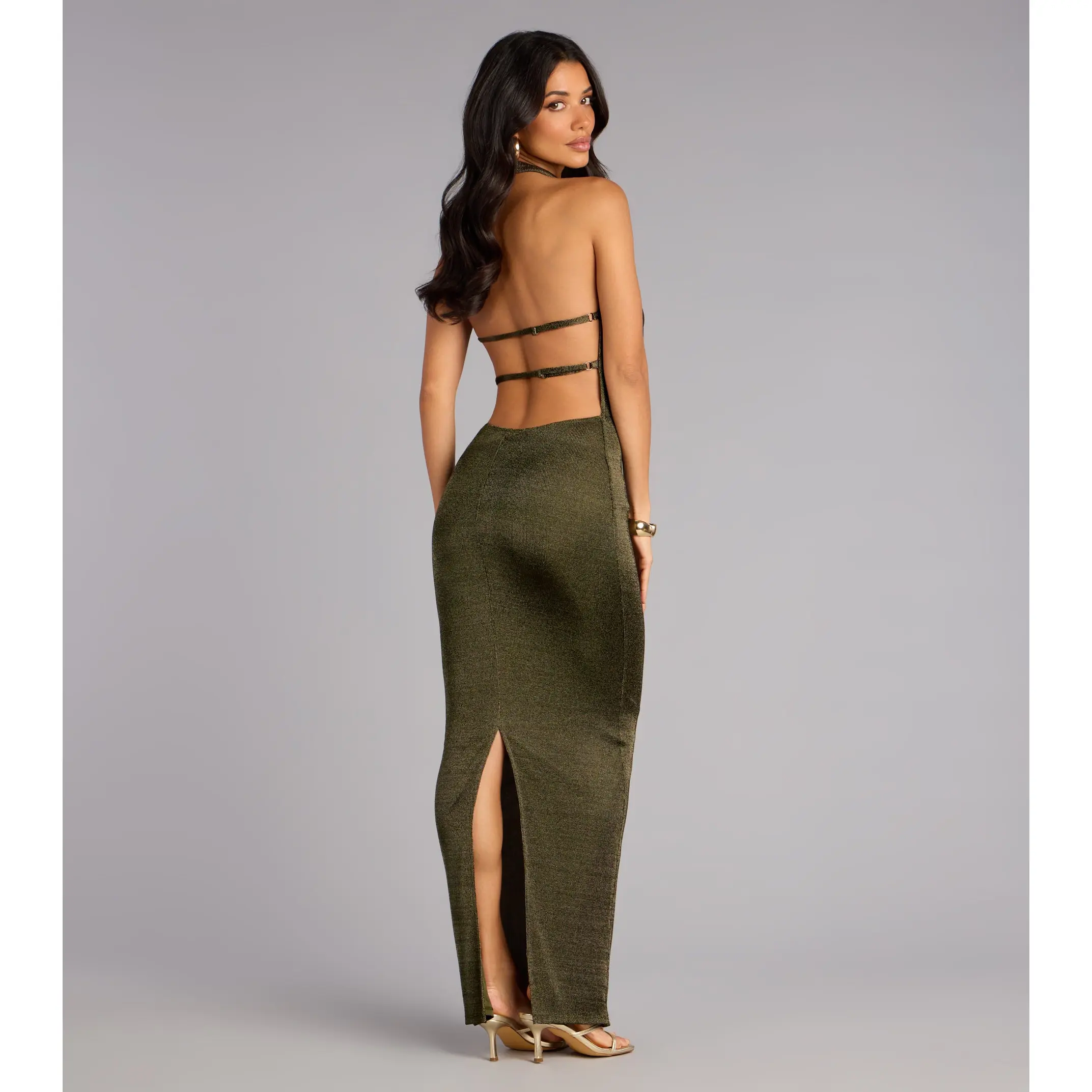 knit dress with straps Essenia Knit Dress Espresso Pine Stripe, M / Espresso Pine Stripe main image 1