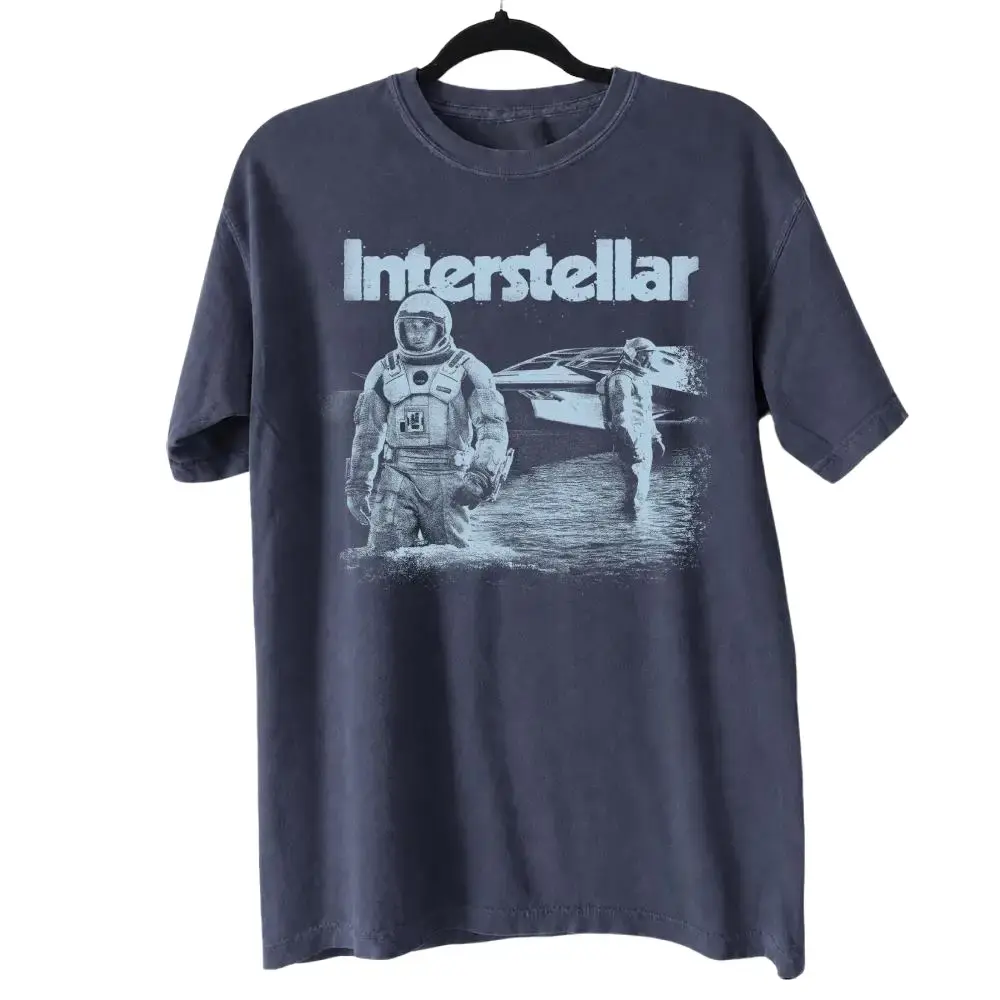 Interstellar Shirt Christopher Nolan Movie Vintage Sci Fi Space Graphic Tee Retro Film T-Shirt Unisex