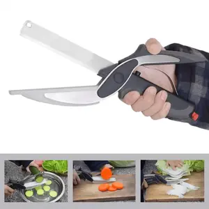Mr.Cuts 2-in-1 Vegetable Scissors: Knife & Cutting Board Combo for Quick Kitchen Prep