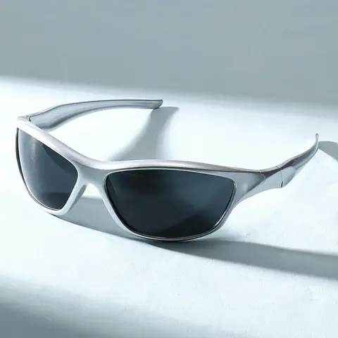 Unisex Vintage Y2k Style Sunglasses, Trendy Casual Sporty  Wrap Around Sunglasses for Everyday Use, Fashion Accessories for Outdoor Activities, Trendy Shades, Lightweight Durable