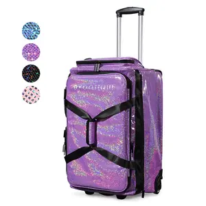 Byootique 28" Glitter Dance Bag with Wheels Travel Duffle Bag Expandable Storage