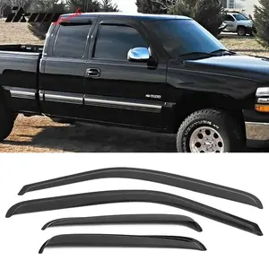 Fits 99-06 Chevy Silverado GMC Sierra Extended Cab Acrylic Window Visors 4Pc Set