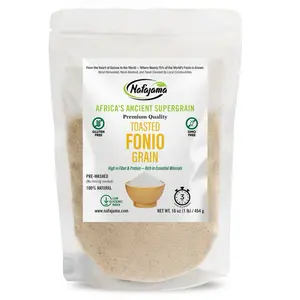 Nafajama Premium Gluten-Free Toasted Fonio Grain | Ancient African Super-Grain | Non-GMO, Vegan, High-Fiber Superfood | All-Natural, Lightly Toasted - 1 Bag of 1 lb / 454g