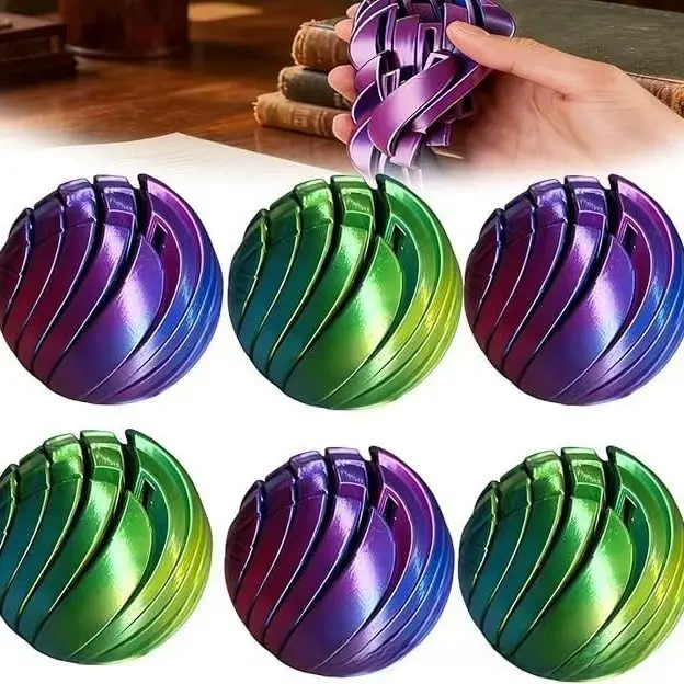 Sensory Stress Relief Toy 3D Printed Slime Ball Hypnotic Gear Ball Stress Relief Anxiety Relief Stress Relief Gadget