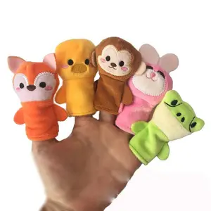 Hand Finger Puppets Plush Set Finger Toys Puppets Family Animal Dolls Cartoon Child Baby Talking Story Finger Puppet Toy