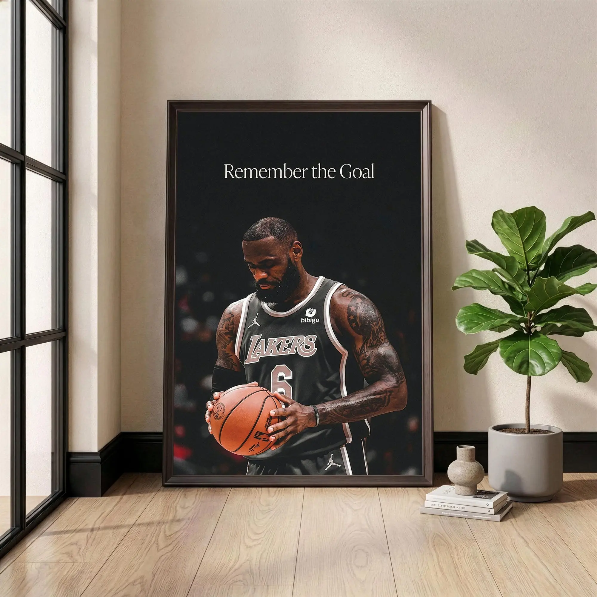 Lebron James Poster, Basketball Wall Art, Remember The Goal Print, Motivational Sports Quote, Lakers Decor, Home Gym Art, Boys Room Decor( Unframed - Print Only )