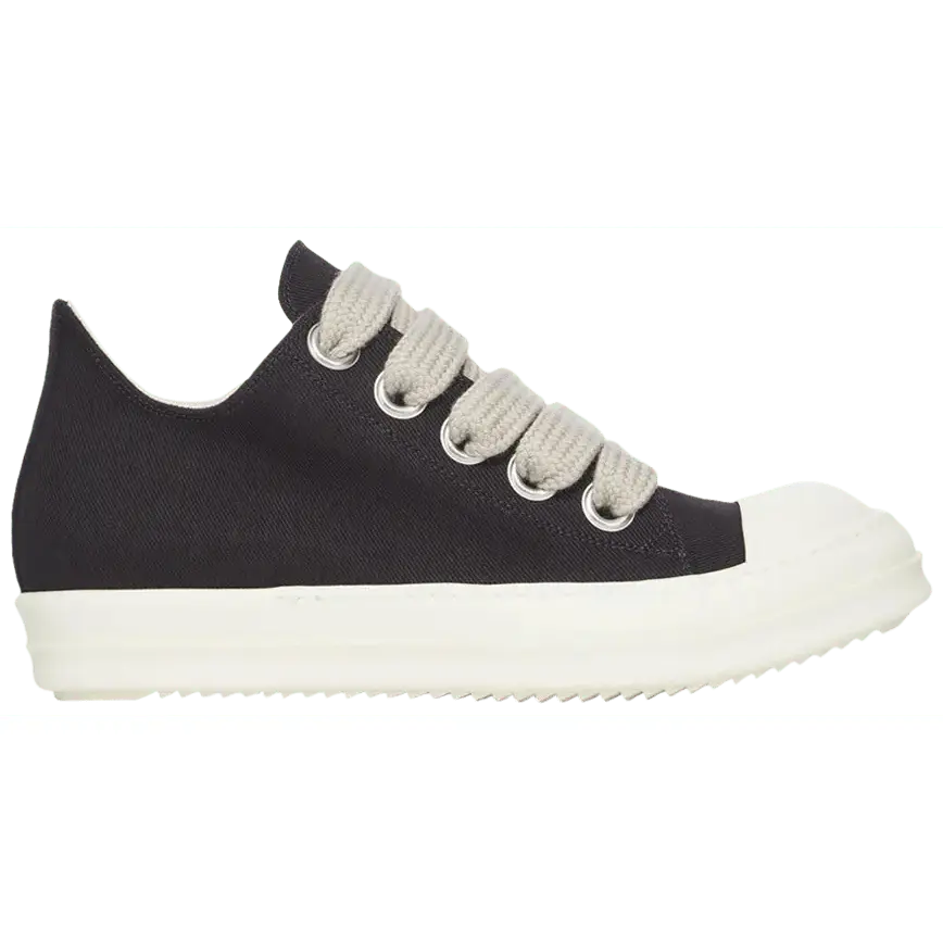 1135310 Rick Owens Wmns DRKSHDW Scarpe Denim Jumbolace Low Black Milk