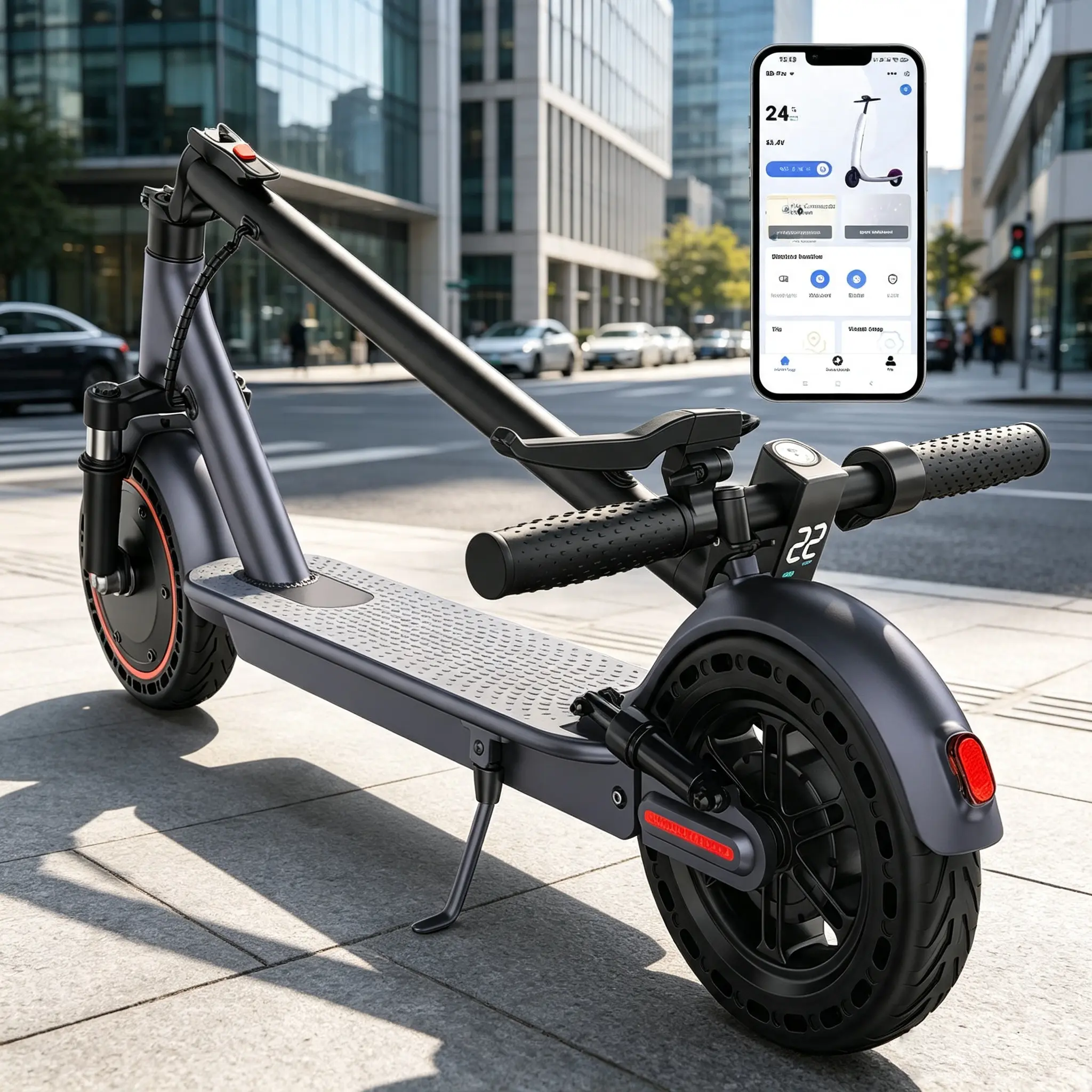 500W Foldable Electric Commuter Scooter for Adults - 22MPH Fast Speed, 25 mi Long Range, Dual Brake System, Portable Sports & Outdoor Scooter Equipment for Teens sohochic e-scooter