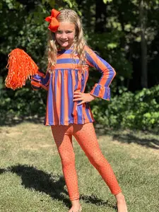 Orange & Navy Leggings Set