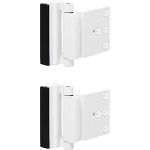 2 Pack Door Reinforcement Locks with 8 Screws, Home Security Door Lock for Toddler, Childproof Door Lock Night Lock Withstand 800 Lbs White