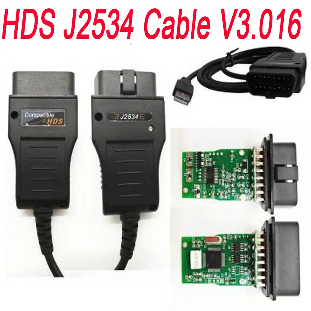 HDS J2534 USB OBD2 Diagnostic Cable - V3.016 Firmware Version, 1.97x1.18 Inches Compact Interface, USB-to-OBD2 Connectivity, HDS-Compatible J2534 Pass-Thru Tool for Honda Vehicles’ ECU Flashing & Reprogramming Tasks