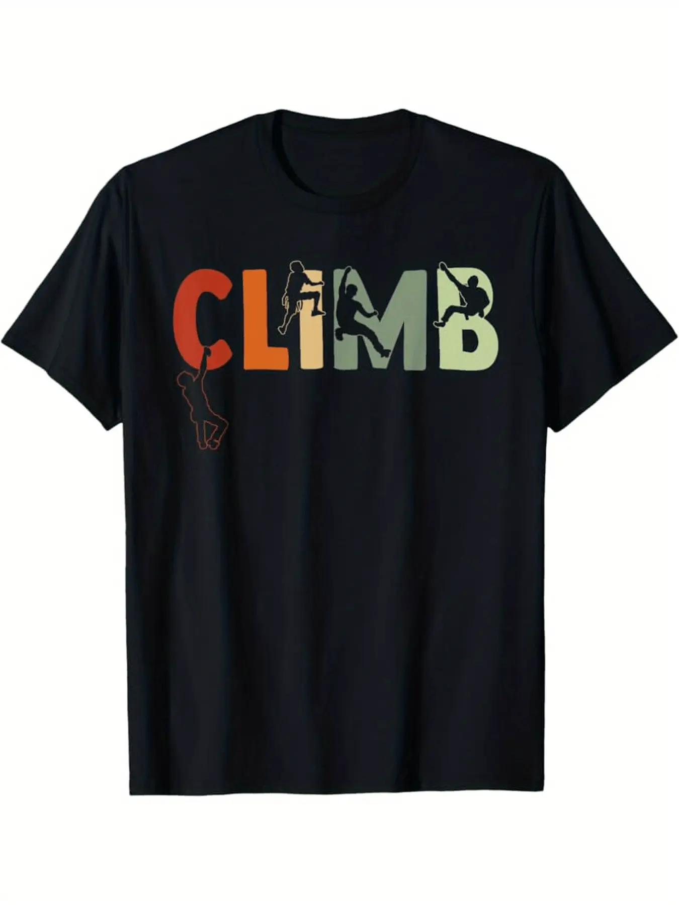 Climbing Bouldering Rock Climber T-Shirt _ All-Sea unisex soft cotton short sleeve t shirt, vintage graphic casual tee for men women teens, perfect birthday holiday gift for camping travel gym daily street  wear
