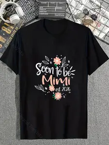 100% Cotton Soon To Be Mimi est. 2026 Pregnancy Announcement T-Shirt
