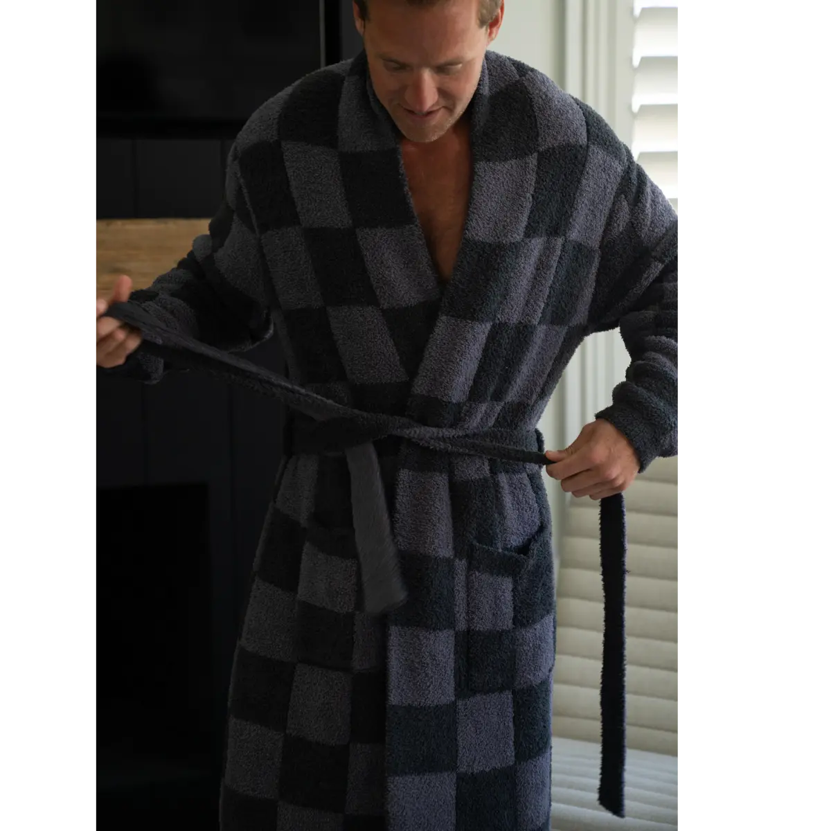 Local Beach Men's Cozy Checker Robe