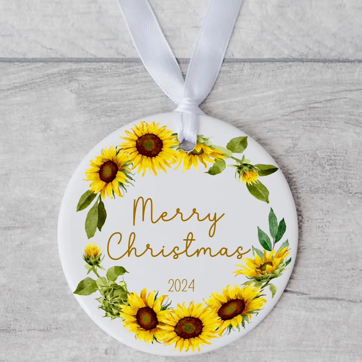 Ceramic Sunflower Christmas Ornament for Festive Tree Decoration floral flowers sunflower gifts
