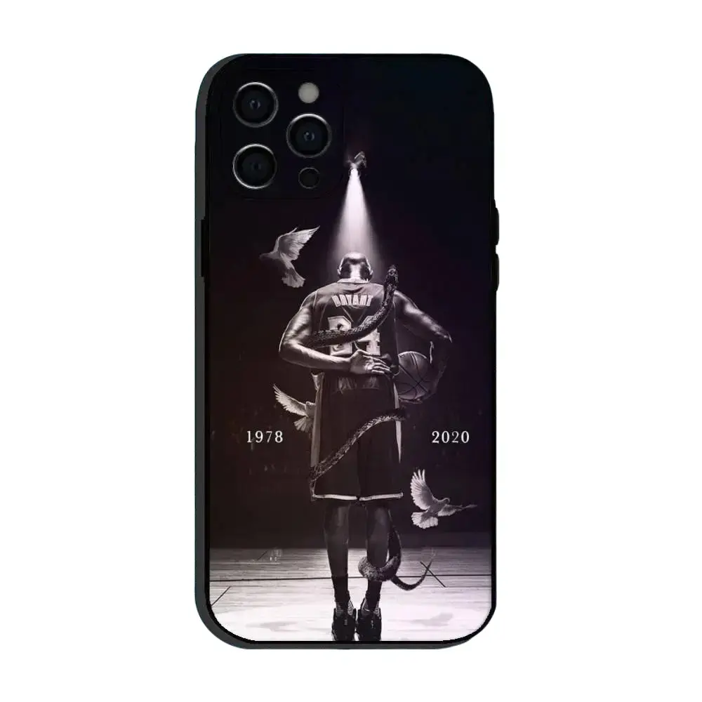 Kobe Bryant 24-pattern liquid metal phone case, compatible with iPhone 17, 16, 15, 14, 13, and 12. Luxurious, delicate, and skin-friendly full-coverage phone case.