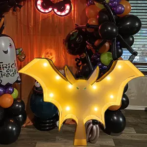 Bat Design Light Up Decoration without Battery, 1 Count Halloween Decoration Light, Festive Decorations for Home Indoor & Outdoor