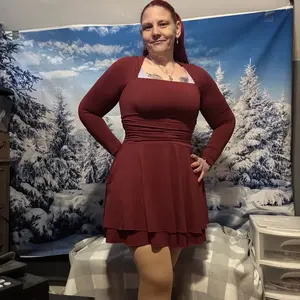 OYS Women's Square Neck Ruffle Hem Mini Dress Ruched Waist Long Sleeve Corset Short Party Dresses With Pockets