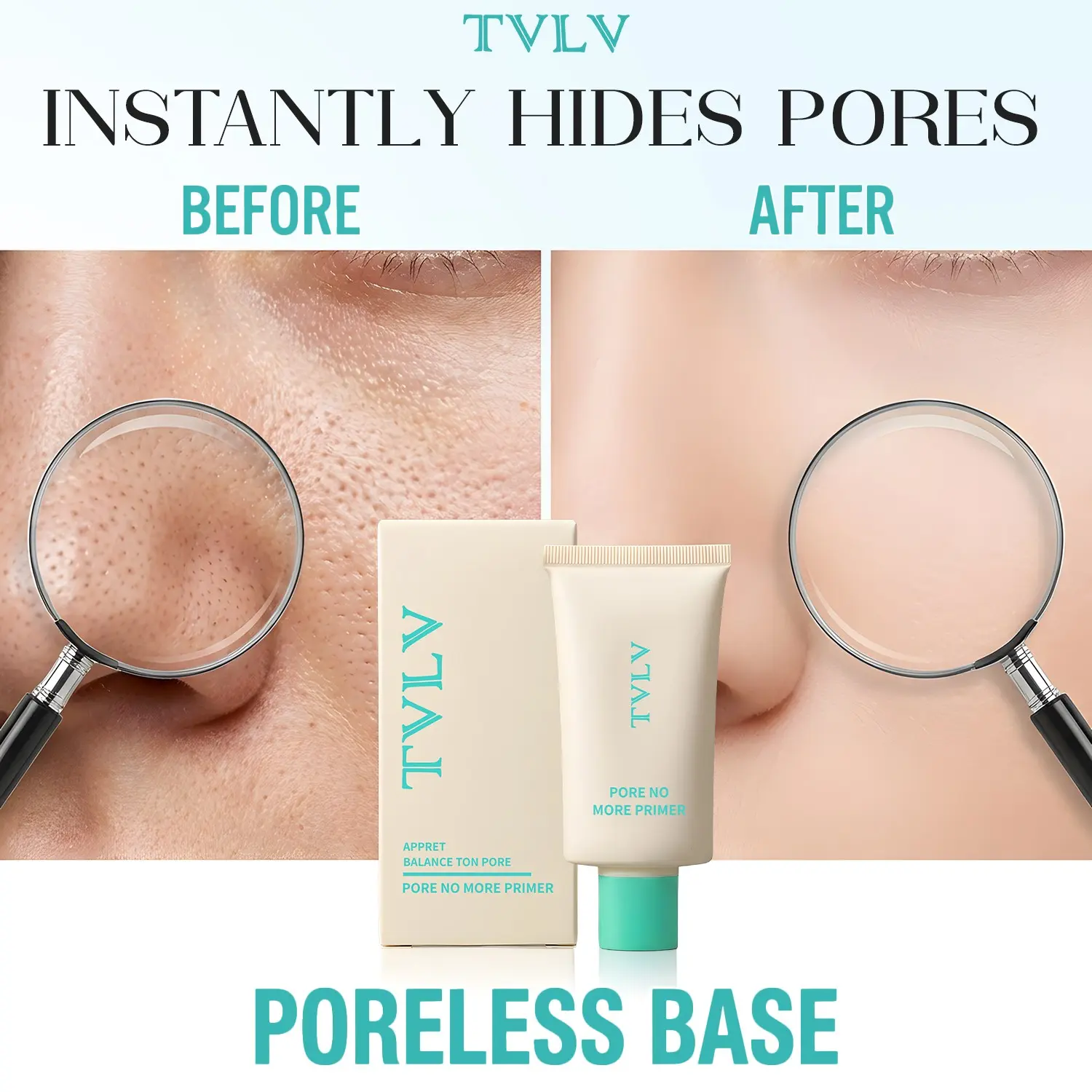 Tvlv Pore No More Primer, Pore Refinement, Blurs Pores, Oil Control, Long-Lasting Matte Makeup Base, Perfect for Flawless Finish, Daily Use Cosmetics