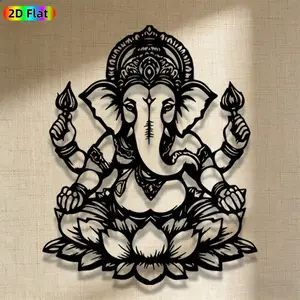1pc Avant-Garde Ganesha Metal Wall Art, Avant-Garde Ganesha Statue Mural, Iron Craft, Perfect for Living Room, Garden, Indoor/Outdoor Decor, Intricate Craftsmanship, Artistic Metalwork, Christmas Decor, Ideal Gift for Trend Seekers