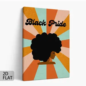 1Pc Framed Canvas "Black Pride" Art wall hanging Canvas Wall Art, Suitable For Wall Decoration In Living Rooms, Bedrooms, Bathrooms, Corridors And Kitchens, With Wooden Picture Frame