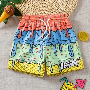 Shorts Colorful Ice Cream Graphic 3D Print Beach Swimwear Summer Streetwear Casual Beach Wear Trendy Fashion Shorts For Men Loose Fit