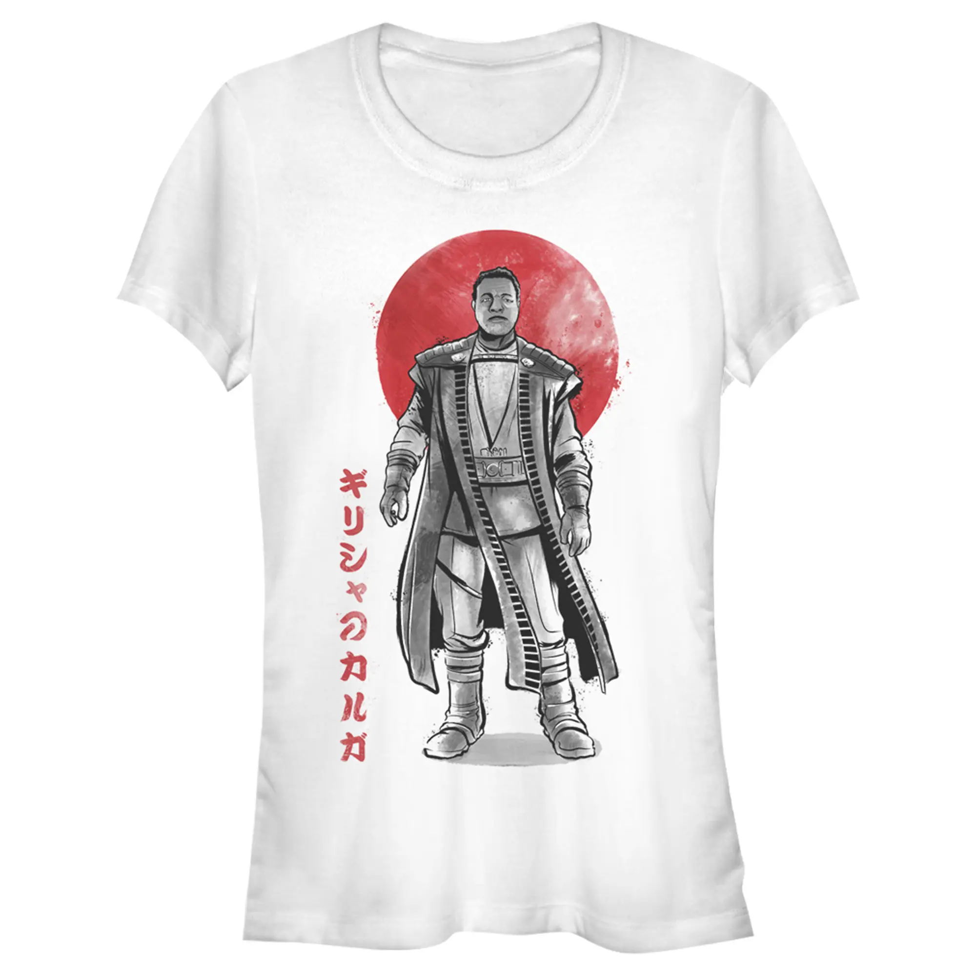 Juniors Womens Star Wars The Mandalorian Greef Karga Watercolor Portrait T-Shirt
