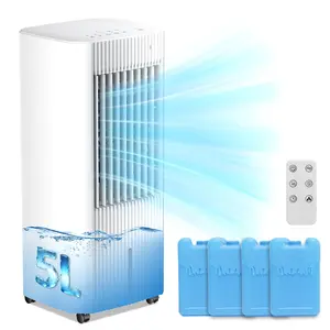 Portable Evaporative Air Cooler,3 In 1 Swamp Cooler with 4 Ice Packs,15H Timer,3 Speeds & 3 Modes,Remote,Cooling Fan for Bedroom,Living Room,Office,Pet-Friendly, Portable Swamp Cooler