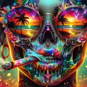 Skull Pattern DIY Diamond Arts Colorful Painting Kit without Frame, DIY 5D Diamond Arts Colorful Painting Kit, Wall Art Decor for Home Living Room Bedroom