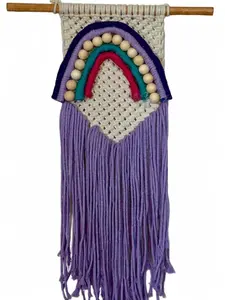 Lavender rainbow macrame wall hanging