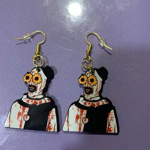 Hippy Terrifier Earrings - Unique Design with Black and Red Color Scheme, Elegant Style, Ideal for Fashion Accessories