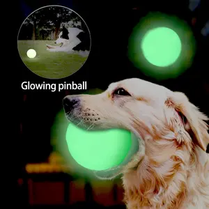 Glow-In-The-Dark Pet Ball Toy, Durable Chew-Resistant Interactive Training Ball for Dogs, Elastic Bounce Ball, Long-Lasting Glow Feature