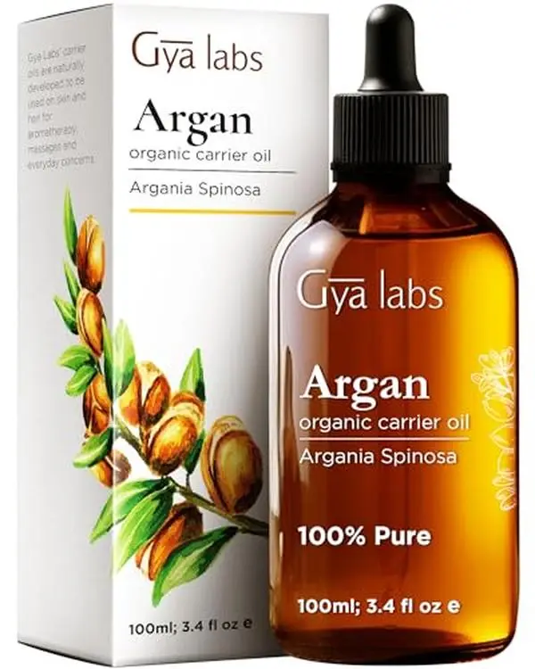 Gya Labs Argan Hair Revival Oil - 3.4 Fl Oz - for Hair, Skin & Face | Cold-Pressed Moroccan Argan Oil for Scalp & Body Massage - Lightweight, Non-Greasy, Nourishing