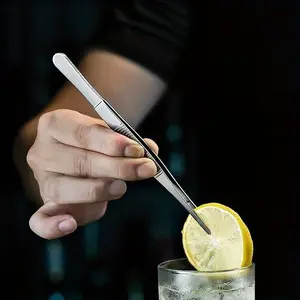 Stainless Steel Toothed Tweezers, Long Handle Bar Cocktail Tool Clip, Mint Leaf Ice Clip, Tea Clip, Kitchen, Bar Gadget
