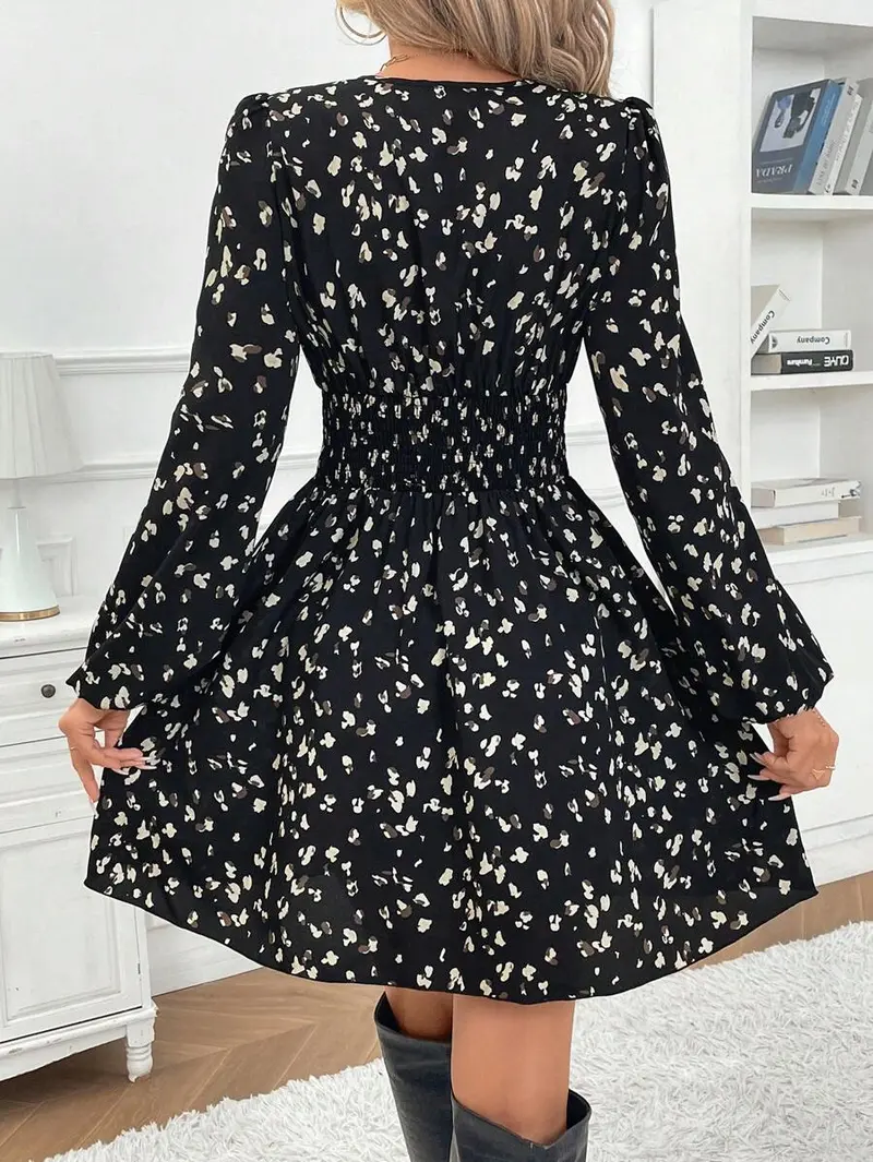 white christmas dresses SHEIN VCAY Summer Vacation Floral Print Short Sleeve Casual Dress With –  Loyabi main image 0