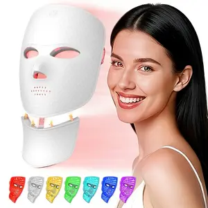 Upgrade Version 7 Color LED Facial & Neck Care Beauty Device, Multi-Spectrum, 7 Adjustable Modes, Ergonomic Design, Perfect Summer Gift for Women