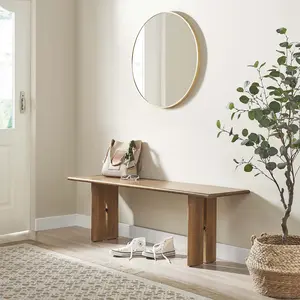 Amistad 58" Wood Bench in Walnut