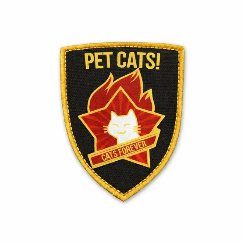 Embroidered Cute Tactical Pet Cat Patch - Removable Hook, Easy-to-Apply EDC Textile Decor, Backpack/Daily Gear Accessory, Humor-Infused Unique Gift Idea