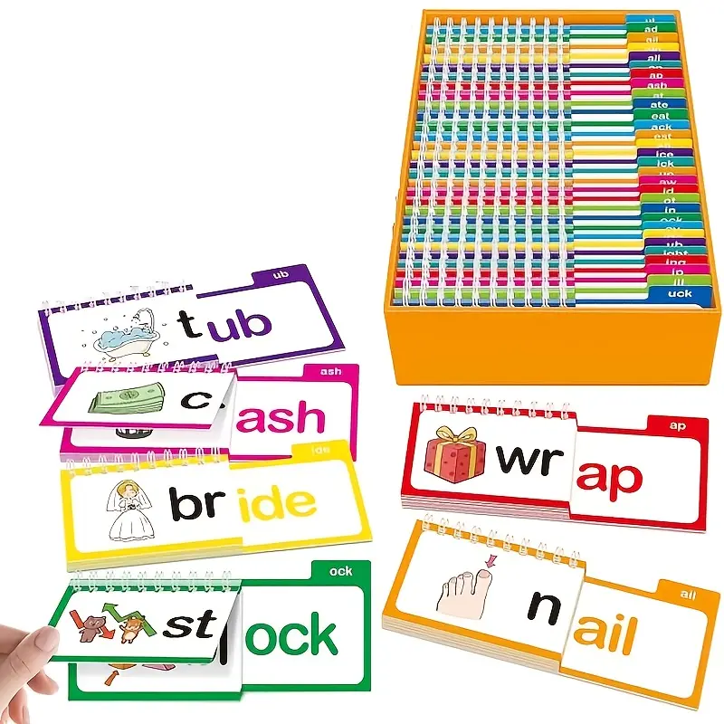 3D Interactive Alphabet Pronunciation Flash Cards Set - Toddler Learning Activities Kit, Spelling Learning Cards, 3D Reading & Rhyming Flip Books, Enhances Phonics Vocabulary (1 Set)